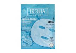 Iroha Nature - Mascarilla facial anti-imperfecciones con ácido salicílico, niacinamida, CICA y probióticos