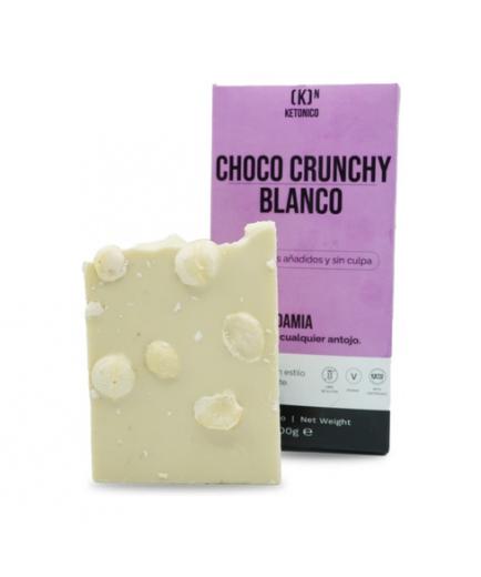 Ketonico - Chocolate Keto Crunchy blanco sin azúcar con macadamia 100g