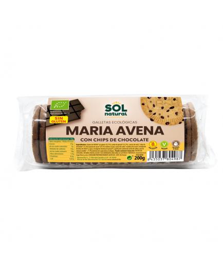 Solnatural - Galletas maría de avena sin gluten con chips chocolate Bio 200g