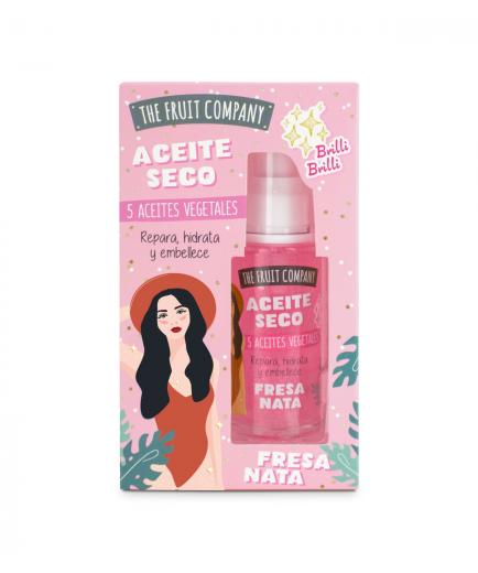 The Fruit Company - Aceite seco con glitter - Fresa y nata